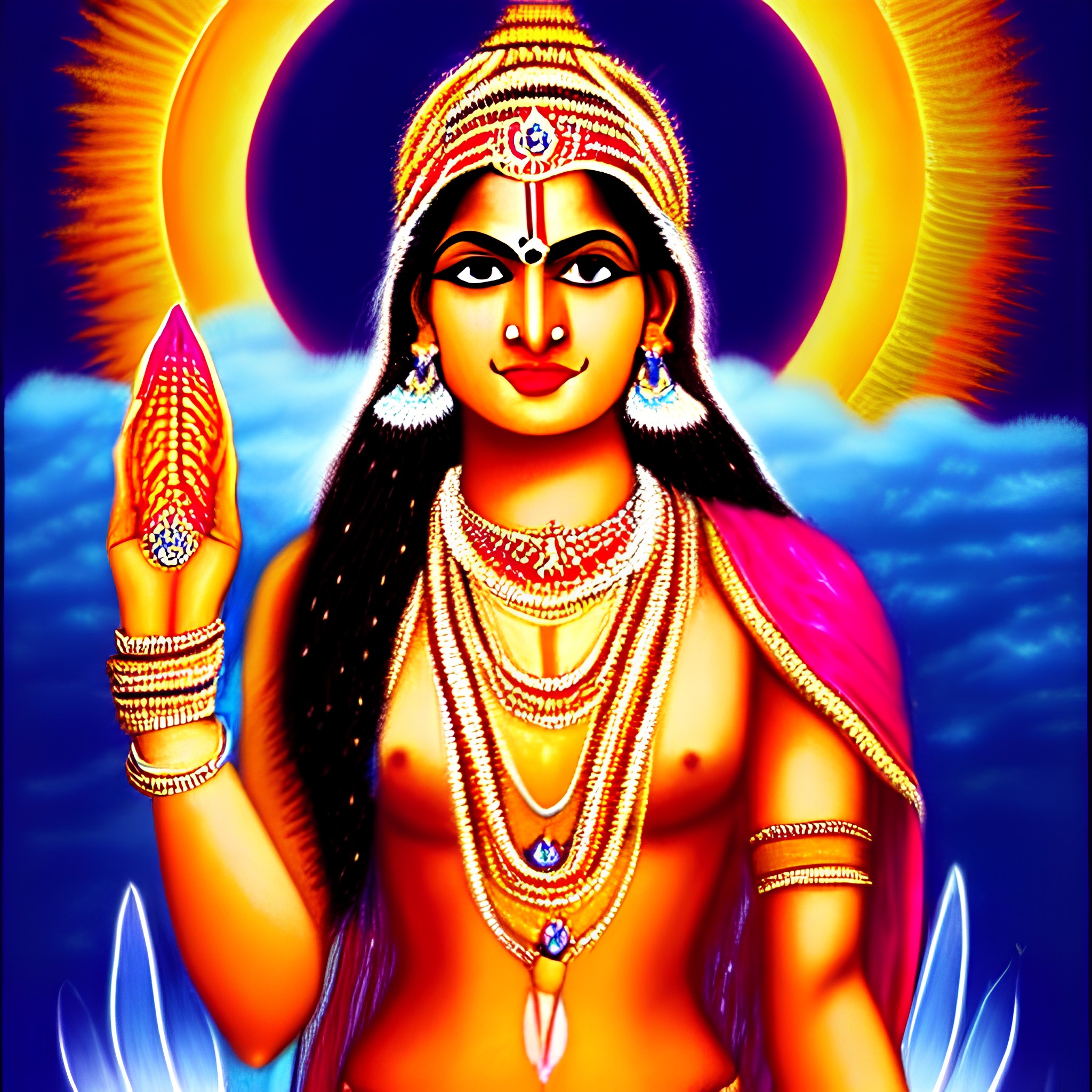 Indian-goddess-of-dawn-in-realist-style
